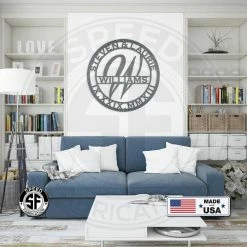 Speed Fabrication Round Roman Numeral Anniversary Date With Family Name Sign Home Decor & Gifts