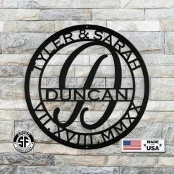 Speed Fabrication Round Roman Numeral Anniversary Date With Family Name Sign Home Decor & Gifts