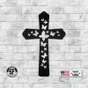 Speed Fabrication Butterfly Cross Metal Sign
