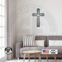 Speed Fabrication Butterfly Cross Metal Sign