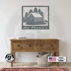 Speed Fabrication Hunting & Fishing Metal Signs Personalized Cabin With Deer Welcome Metal Sign