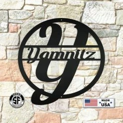 Speed Fabrication Personalized Monogram And Family Name Round Metal Sign Monograms