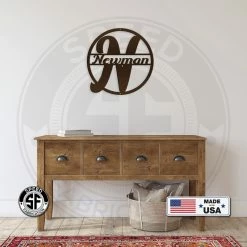 Speed Fabrication Personalized Monogram And Family Name Round Metal Sign Monograms