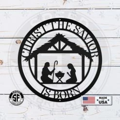 Speed Fabrication Christ The Savior Is Born Christmas Metal Sign