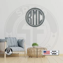 Speed Fabrication Personalized Classic Round Monogram Metal Sign Monograms