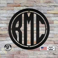 Speed Fabrication Personalized Classic Round Monogram Metal Sign Monograms