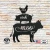 Speed Fabrication Farm Metal Signs Cluck Oink Moo Metal Farm Animal Sign