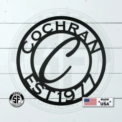 Speed Fabrication Personalized Monogram With Est Date Metal Sign