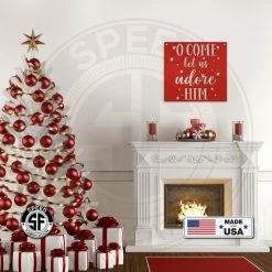 Speed Fabrication O Come Let Us Adore Him Christmas Metal Sign Christmas Metal Signs