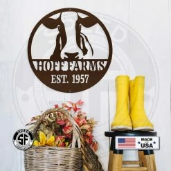 Speed Fabrication Farm Metal Signs Personalized Cow Farm With Established Date Metal Sign