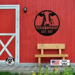 Speed Fabrication Farm Metal Signs Personalized Cow Farm With Established Date Metal Sign