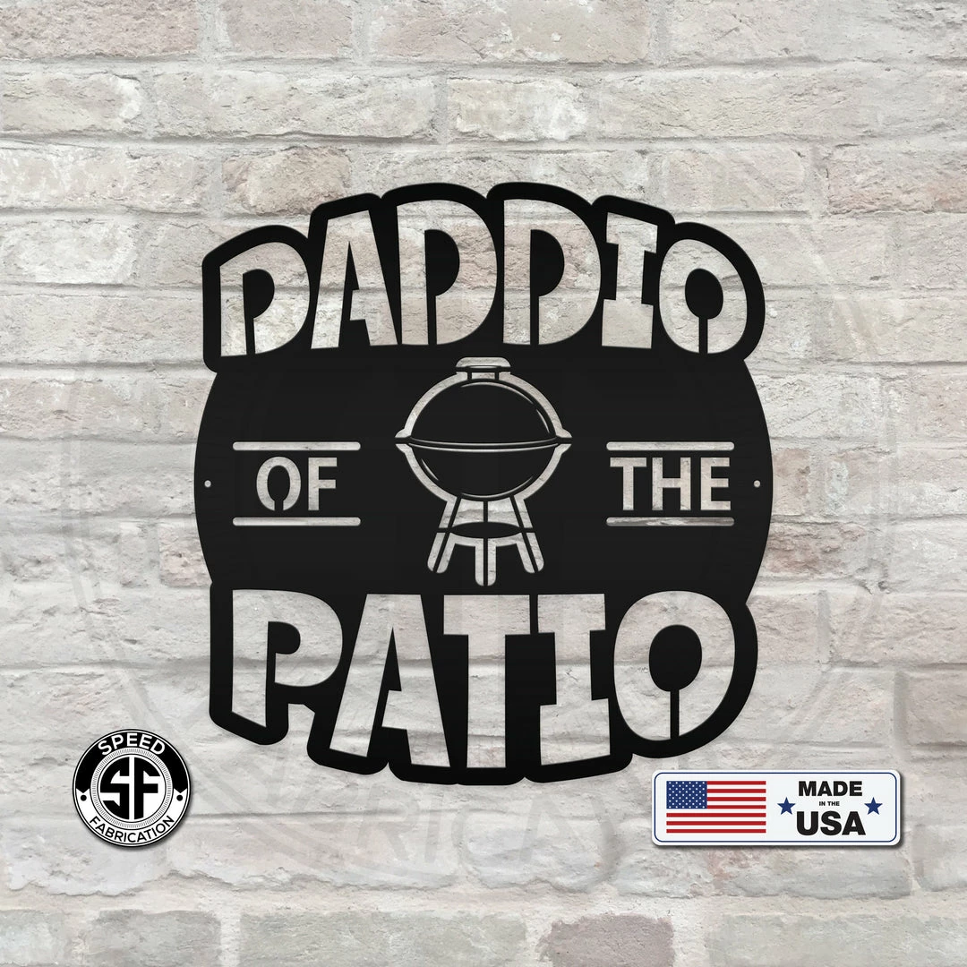 Speed Fabrication Daddio Of The Patio BBQ Metal Sign Outdoor Patio/Lawn Metal Signs
