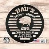 Speed Fabrication Dad's World Famous BBQ Metal Sign Outdoor Patio/Lawn Metal Signs
