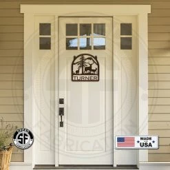 Speed Fabrication Deer Family Welcome Metal Sign