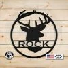 Speed Fabrication Hunting & Fishing Metal Signs Last Name Deer Monogram Wall Hanging Deer Head Metal Wall Sign Black Metal Sign Deer Head Home Decor Deer Head Metal Art Wedding Gift Groom