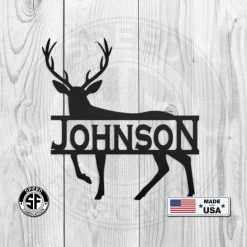Speed Fabrication Hunting & Fishing Metal Signs Personalized Deer Monogram Metal Sign