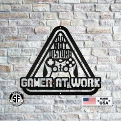 Speed Fabrication Baby & Kids Metal Wall Signs Do Not Disturb Gamer At Work Metal Sign
