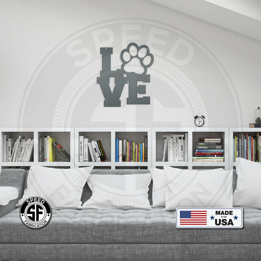Speed Fabrication Dog LOVE Metal Sign Animal Metal Signs