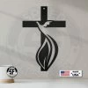 Speed Fabrication Home Decor & Gifts Cross Sign With Dove And Flame