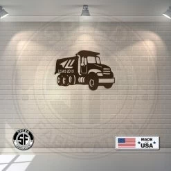 Speed Fabrication Personalized Dump Truck Metal Sign Outdoor Patio/Lawn Metal Signs