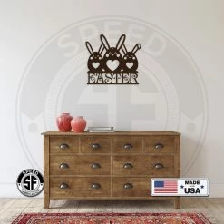 Speed Fabrication Home Decor & Gifts Easter Bunnies Metal Sign