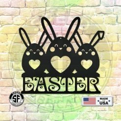 Speed Fabrication Home Decor & Gifts Easter Bunnies Metal Sign