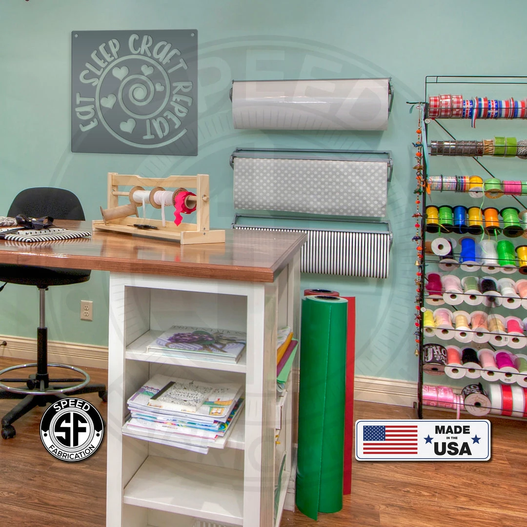 Speed Fabrication Eat Sleep Craft Repeat Metal Sign Words/Sayings