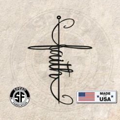 Speed Fabrication Faith Cross Wall Hanging Metal Sign Faith Christian Wall Art Faith Christian Home Decor Metal Wall Sign Easter Confirmation First Communion