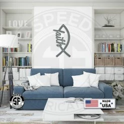 Speed Fabrication Religious Metal Signs Faith Fish Jesus Fish Love Metal Sign Christian Gift Religious Gift