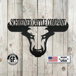 Speed Fabrication Farm Metal Signs Personalized Farm/Company Name Bull Metal Sign