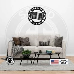 Speed Fabrication Decor God Bless America Metal Sign