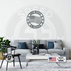 Speed Fabrication Decor God Bless America Metal Sign