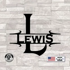 Speed Fabrication Personalized Gothic Monogram Metal Sign Home Decor & Gifts