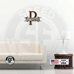 Speed Fabrication Personalized Gothic Monogram Metal Sign Home Decor & Gifts