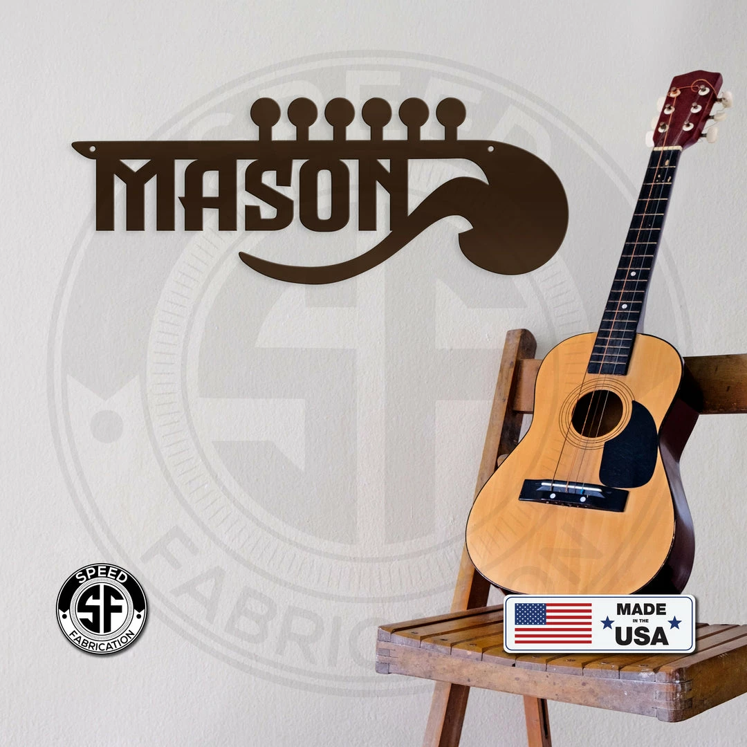 Speed Fabrication Personalized Guitar Metal Sign Home Decor & Gifts