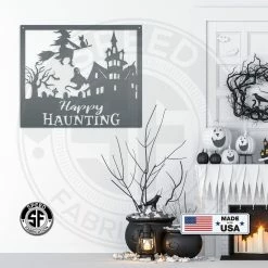 Speed Fabrication Halloween Metal Signs Happy Haunting Halloween Metal Sign