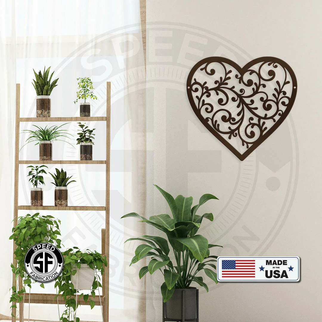 Speed Fabrication Decorative Scroll Heart Metal Sign Heart/Love Metal Signs