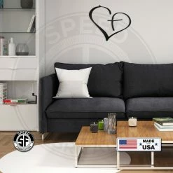 Speed Fabrication Cross Within Heart Outline Wall Decor