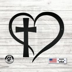Speed Fabrication Cross Framed By Heart Wall Hanging Home Decor & Gifts