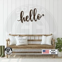 Speed Fabrication Hello Outdoor/Indoor Metal Sign Decor