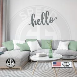 Speed Fabrication Hello Outdoor/Indoor Metal Sign Decor