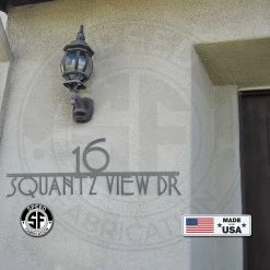 Speed Fabrication Art Deco Address Sign Address/House Number Metal Signs