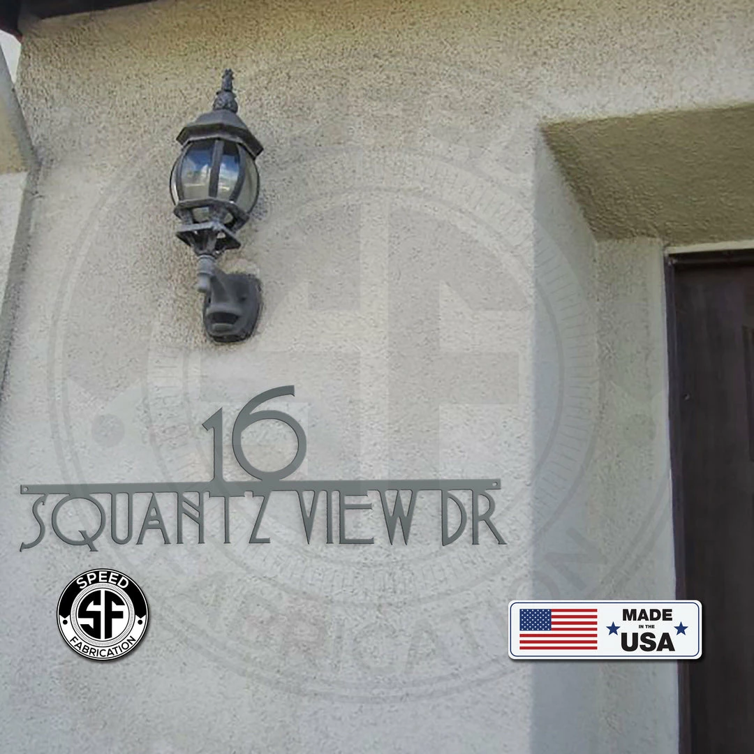 Speed Fabrication Art Deco Address Sign Address/House Number Metal Signs