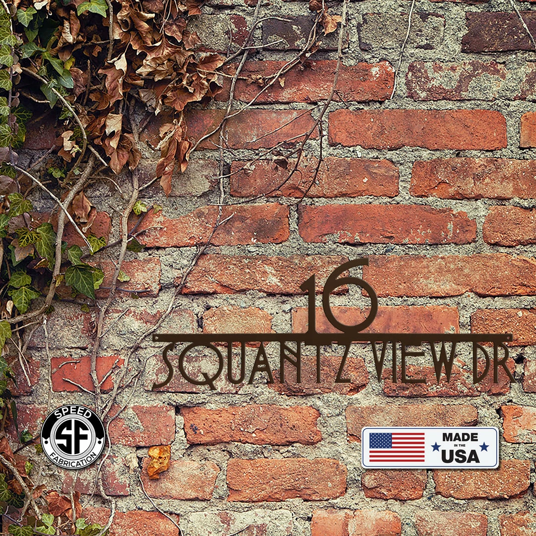 Speed Fabrication Art Deco Address Sign Address/House Number Metal Signs