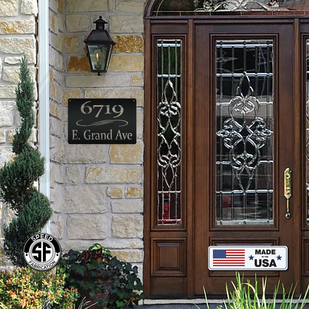 Speed Fabrication Address/House Number Metal Signs Personalized Home Address Metal Sign