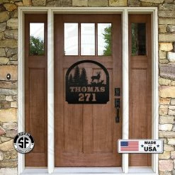 Speed Fabrication Custom Deer Scene Address Sign