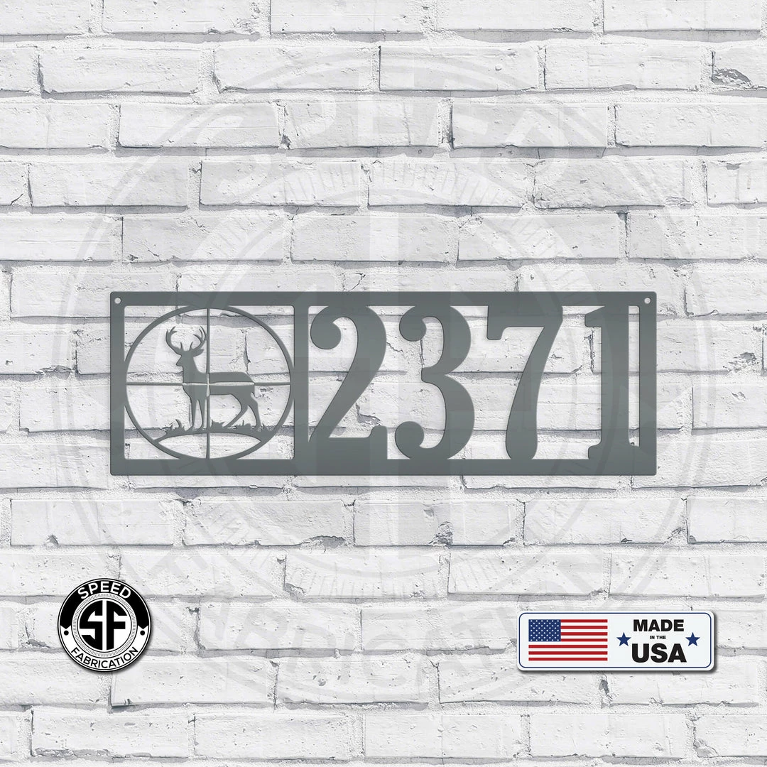 Speed Fabrication Personalized Deer In Sight Address House Numbers Metal Sign Address/House Number Metal Signs