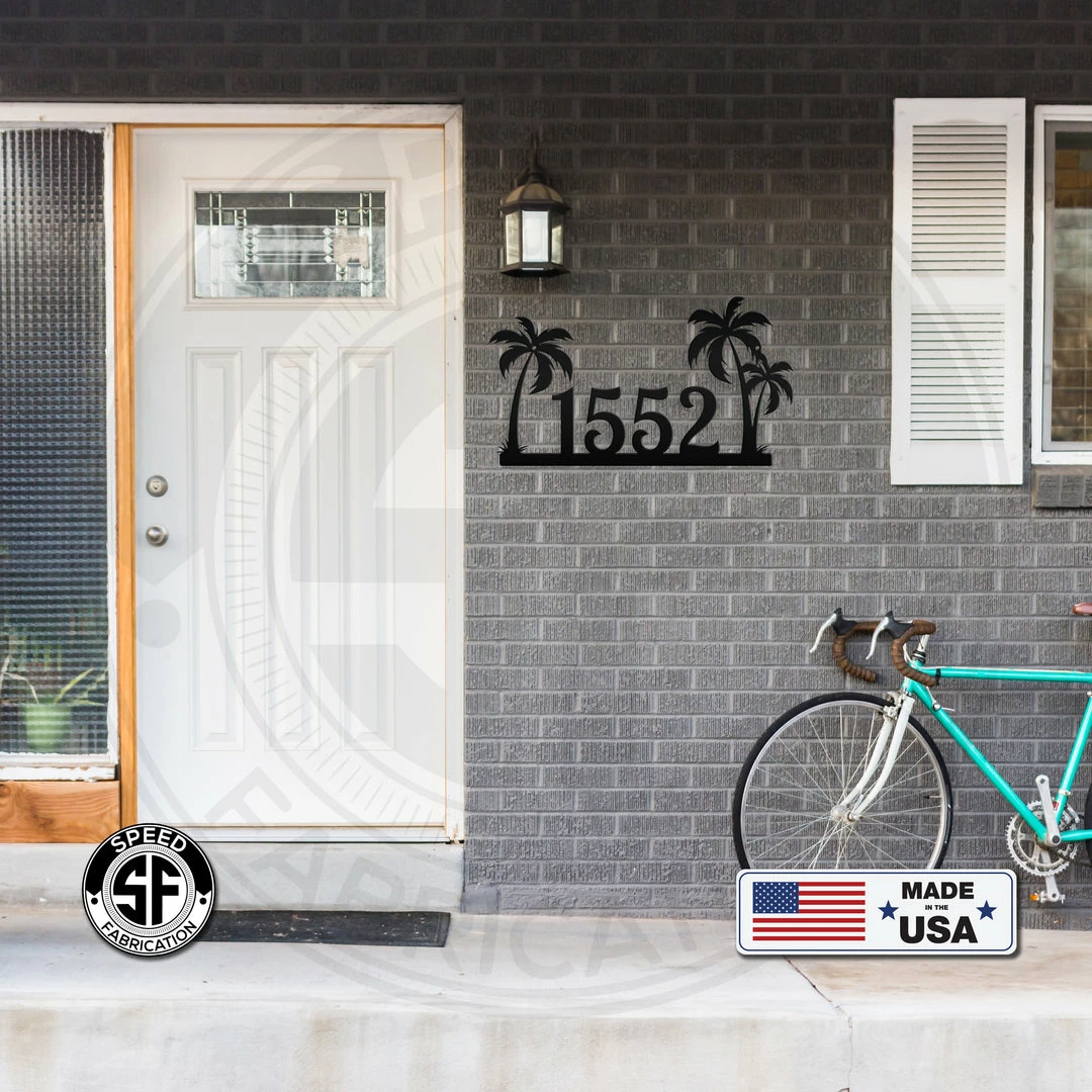 Speed Fabrication Most Popular Palm Tree House Address Sign