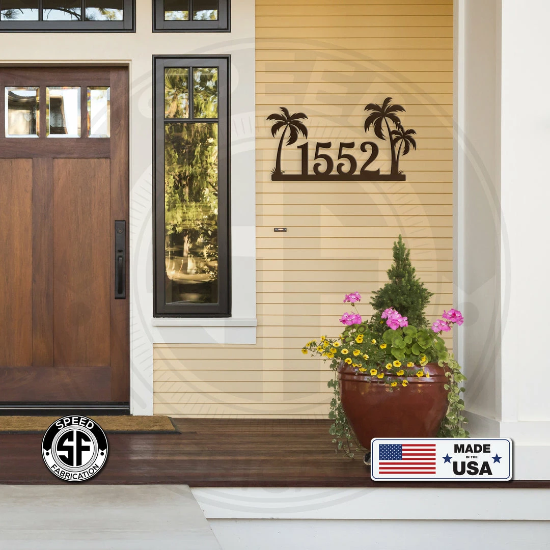 Speed Fabrication Most Popular Palm Tree House Address Sign