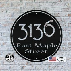 Speed Fabrication Address/House Number Metal Signs Personalized Round Address Metal Sign